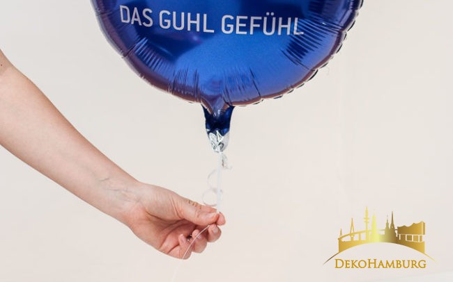 Bedruckter Folienballon mit Guhl Logo