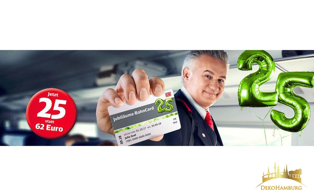 Keyvisual für die Bahncard 25 Aktion mit Luftballons