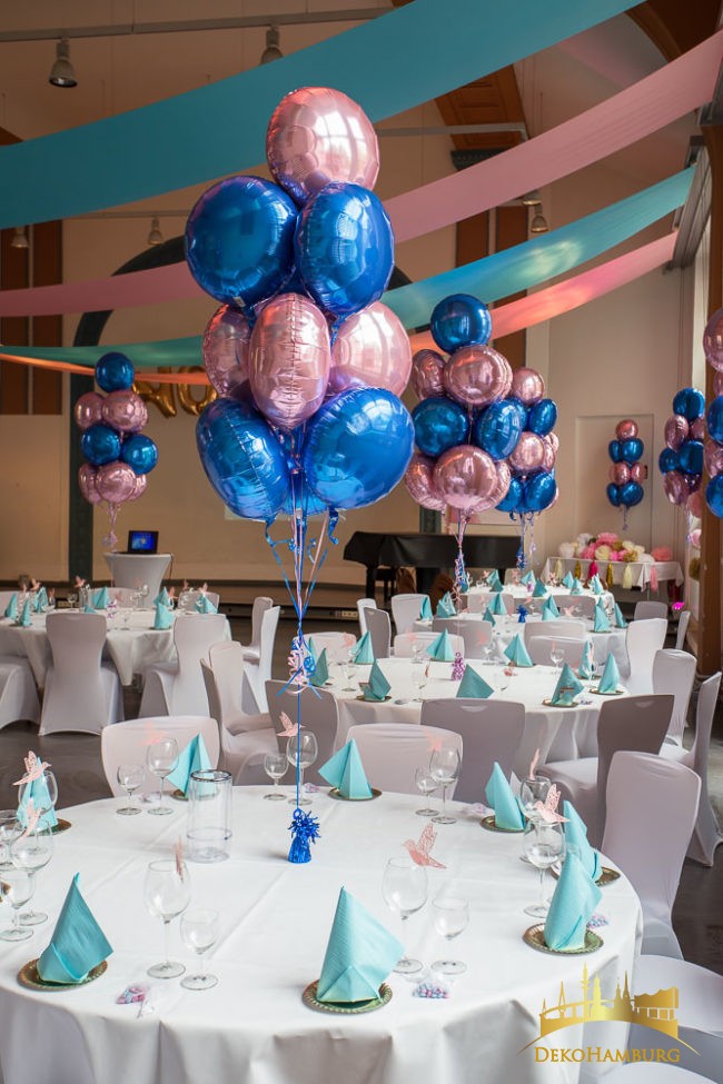 Ballonsträuße in blau rosa für Bat Mitzwa